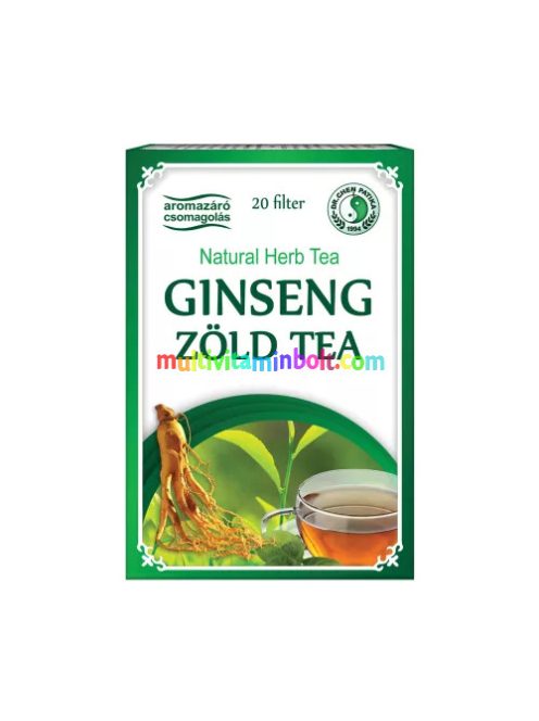 Ginseng zöld tea 20 db filter, stressz csökkentés, élet energia, aromazáró csomagolás - Dr. Chen