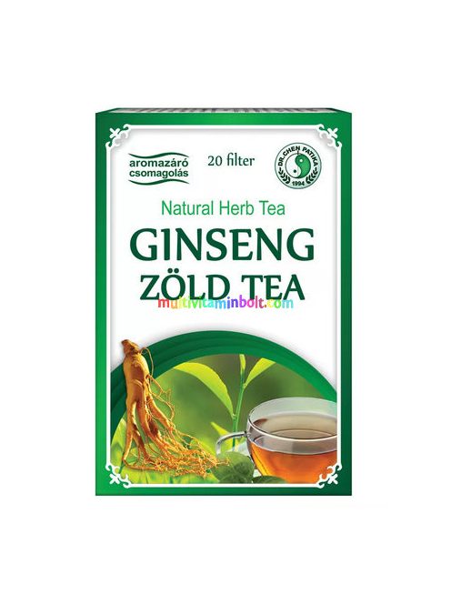 Ginseng zöld tea 20 db filter, stressz csökkentés, élet energia, aromazáró csomagolás - Dr. Chen