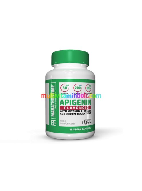 Apigenin 30 db vegén kapszula, C-vitaminnal, Inulinnal és Zöld tea kivonattal - Marathontime