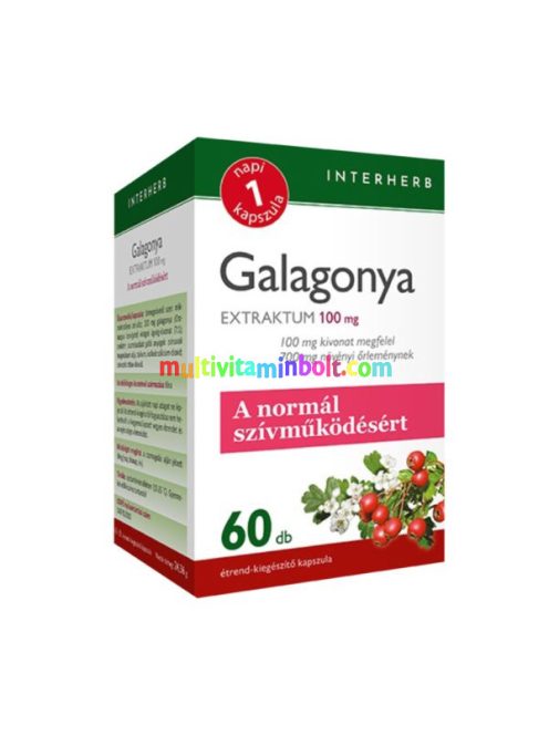Napi1 Galagonya Extraktum 100 mg, 60 db kapszula, 2 havi adag - Interherb