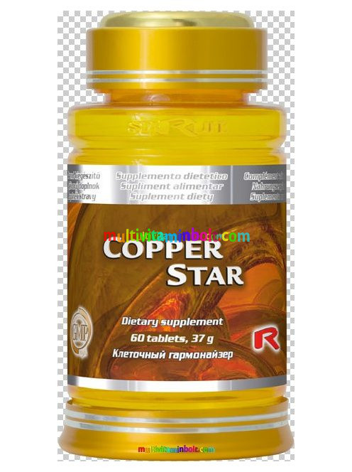 Copper Star 60 db réz tabletta, réz-glükonát 2 mg/tabletta - StarLife 