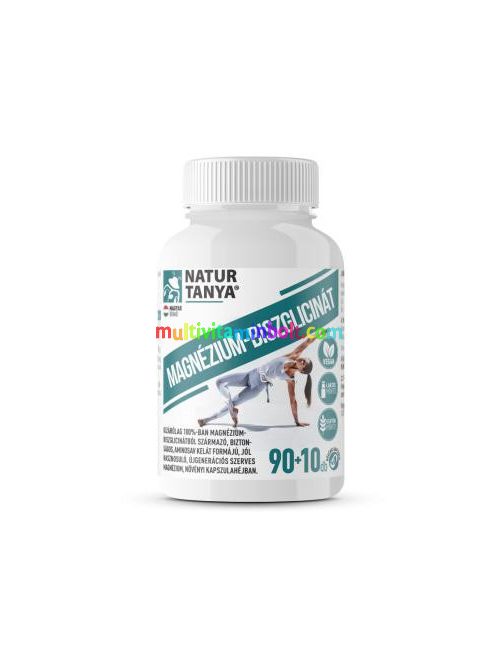 Magnézium biszglicinát-kelát  90+10 db kapszula, 100 mg, kelátkötésű, szerves, vegán - Natur Tanya