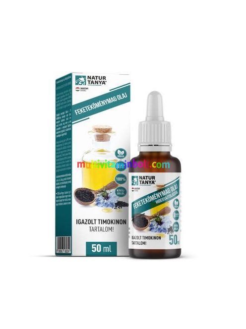 Fekete köménymag olaj 50 ml, hidegsajtolással, igazolt 837mg timokinon tartalommal, külsőleg, belsőleg - Natur Tanya