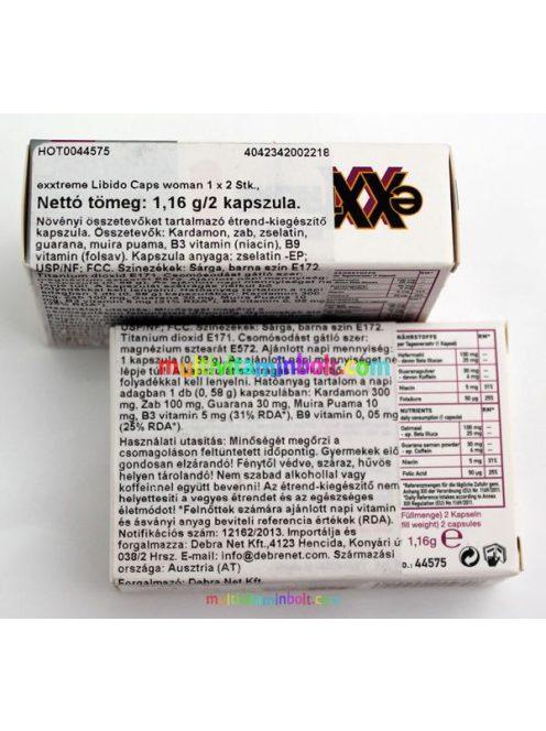 Exxtreme Libido Woman 2 db kapszula, vágyfokozó, libidó növelő nőknek