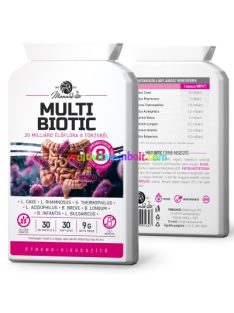 Multi Biotic probiotikum, 20 milliárd baktérium 8 törzsből, 30db kapszula, Gyomorsav + Epesav ellenáló -Mannavita   Multi Biotic probiotikum, 20 milliárd baktérium 8 törzsből, 30db kapszula, Gyomorsav + Epesav ellenáló -Mannavita