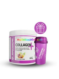 Hidrolizált Kollagén Hialuronsavval 300g, 14000 mg kollagén, 100 mg hialuron,  Passion Fruit íz, 20 adag - Marathontime   Hidrolizált Kollagén Hialuronsavval 300g, 14000 mg kollagén, 100 mg hialuron,  Passion Fruit íz, 20 adag - Marathontime