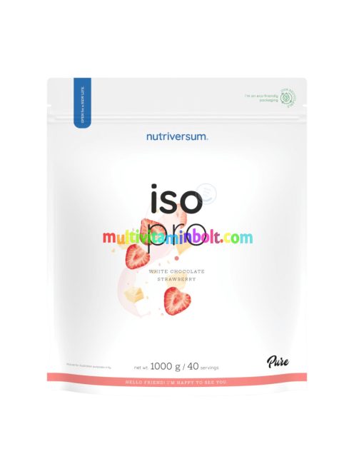 ISO PRO - 1000 g - fehér csokoládé-eper - Nutriversum