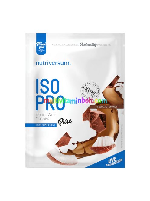 ISO PRO - 25 g - PURE - Nutriversum - csokoládé-kókusz