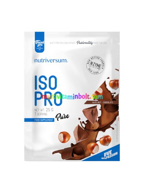 ISO PRO - 25 g - PURE - Nutriversum - mogyorós-csokoládé