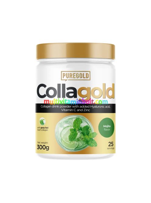 CollaGold Marha és Hal kollagén italpor hialuronsavval - Mojito - 300g - PureGold