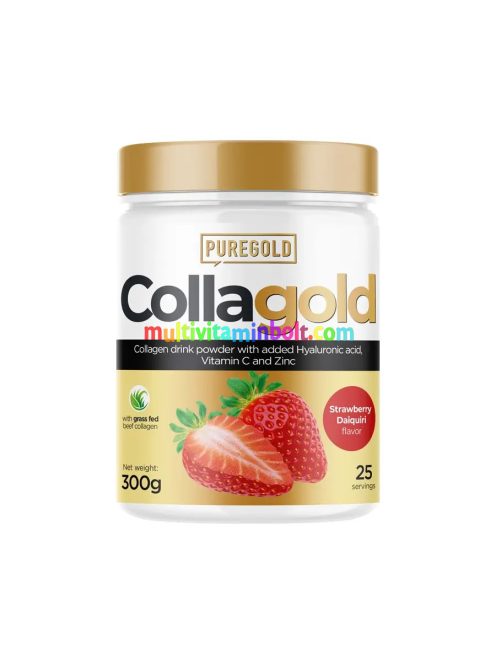 CollaGold Marha és Hal kollagén italpor hialuronsavval - Strawberry Daiquiri - 300g - PureGold