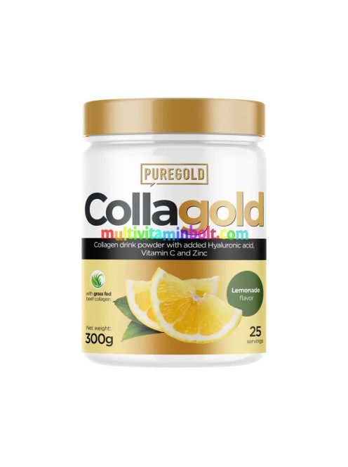 CollaGold Marha és Hal kollagén italpor hialuronsavval - Lemonade - 300g - PureGold
