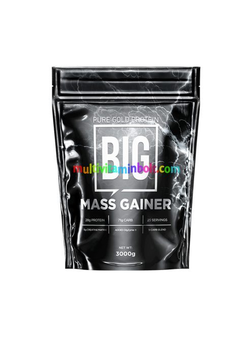 BIG-Mass Gainer tömegnövelő italpor - vanília 3000g - PureGold