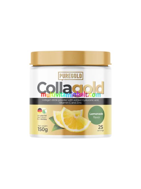 CollaGold Marha és Hal kollagén italpor hialuronsavval - Lemonade - 150g - PureGold