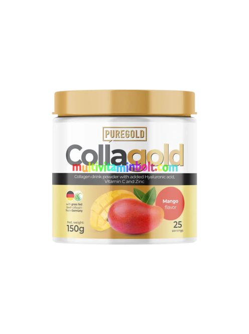 CollaGold Marha és Hal kollagén italpor hialuronsavval - Mango - 150g - PureGold