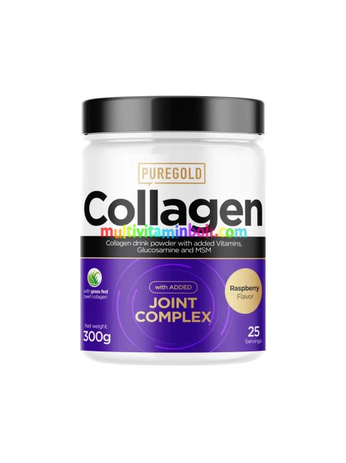 Collagen Marha + Joint Complex kollagén italpor - Málna - 300g - PureGold