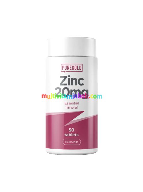 Zinc 20mg étrend-kiegészítő - 50 tabletta - PureGold