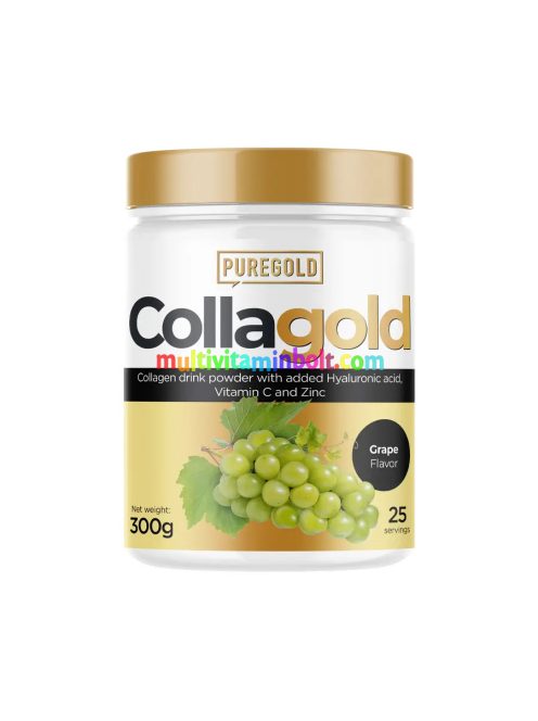 CollaGold Marha és Hal kollagén italpor hialuronsavval - szőlő - 300g - PureGold