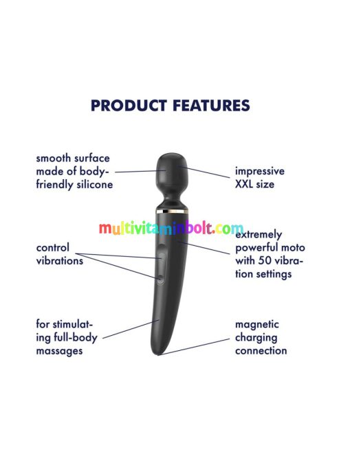 Satisfyer Wand-er Woman masszázs vibrátor (fekete)