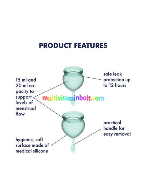 Menstruációs kehely szett - Feel Good - zöld - 2db