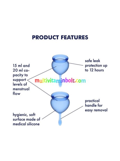 Menstruációs kehely szett - Feel Good - kék - 2db