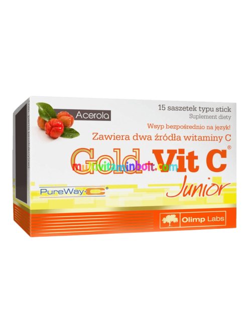 Gold-Vit C Junior - 15 db tasak - málna - Olimp Labs