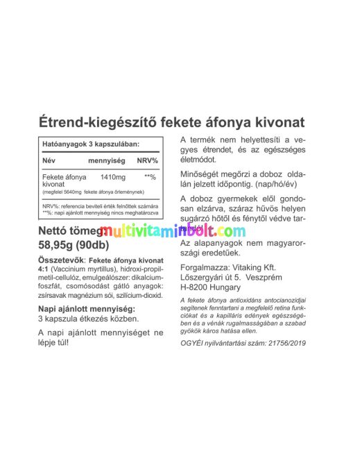 Fekete-Áfonya 470mg - 90 - kapszula - Vitaking