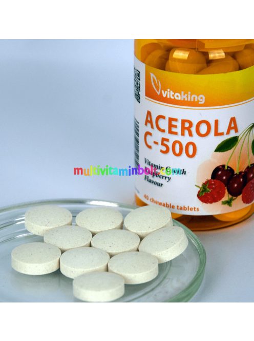 C-500mg Acerola málnás- 40 rágótabletta - Vitaking