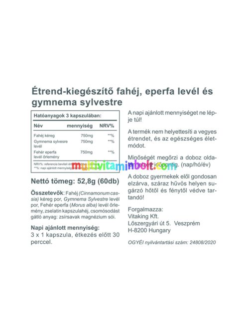 Gymnemax - 60 kapszula - Vitaking