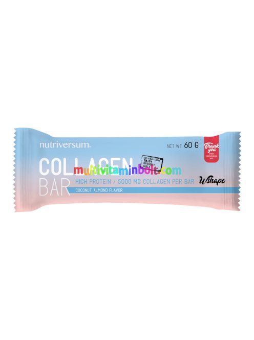 Collagen Bar - 60 g - WSHAPE - Nutriversum - Kókusz mandula