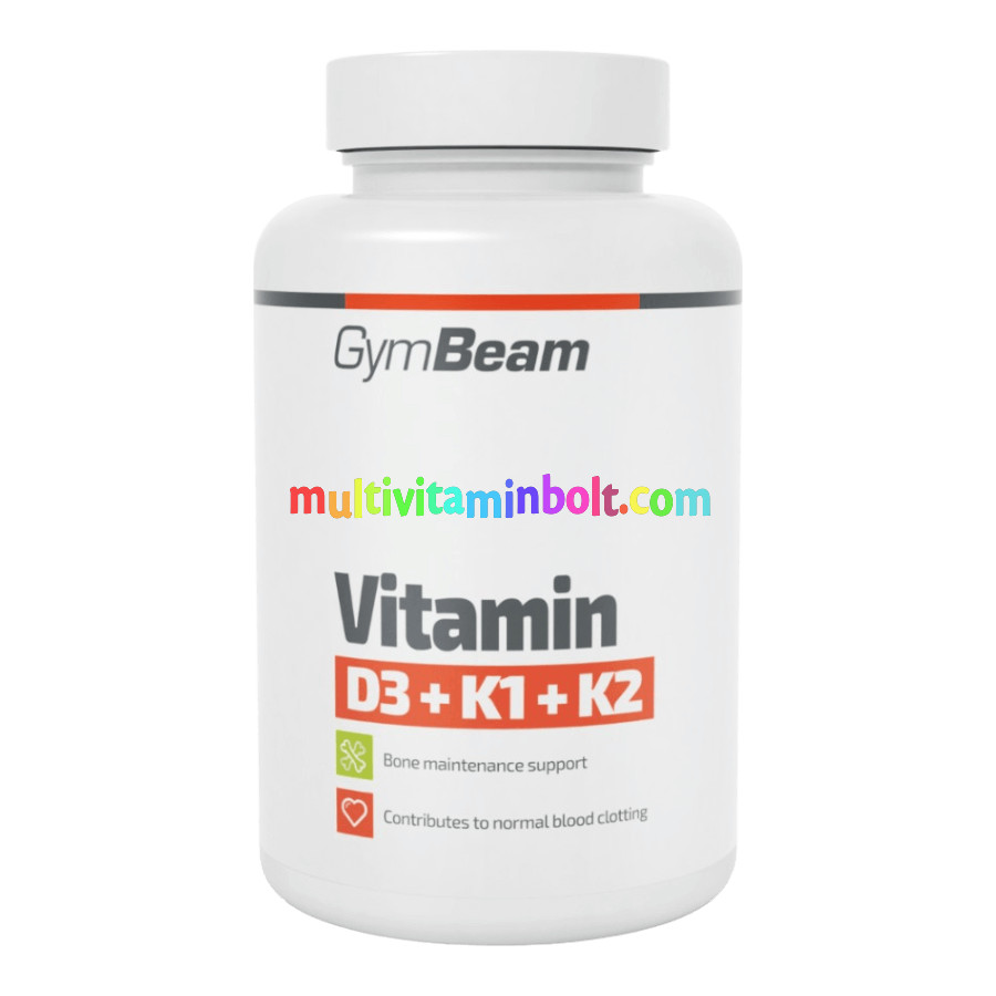 D3+K1+K2 vitamin - 60 kapszula - GymBeam