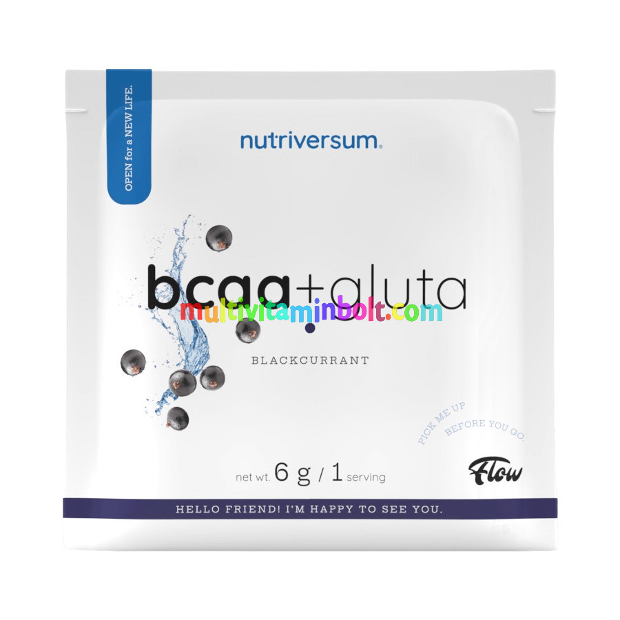 BCAA + GLUTA - 6 g - fekete ribizli - Nutriversum