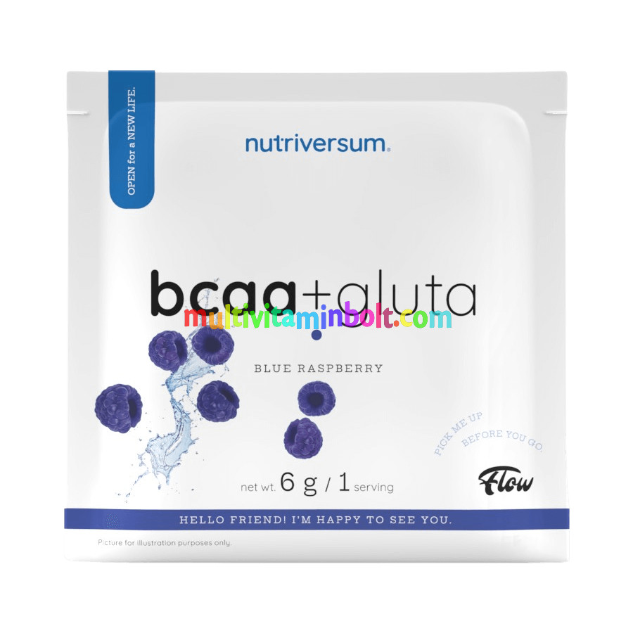 BCAA + GLUTA - 6 g - kék málna - Nutriversum