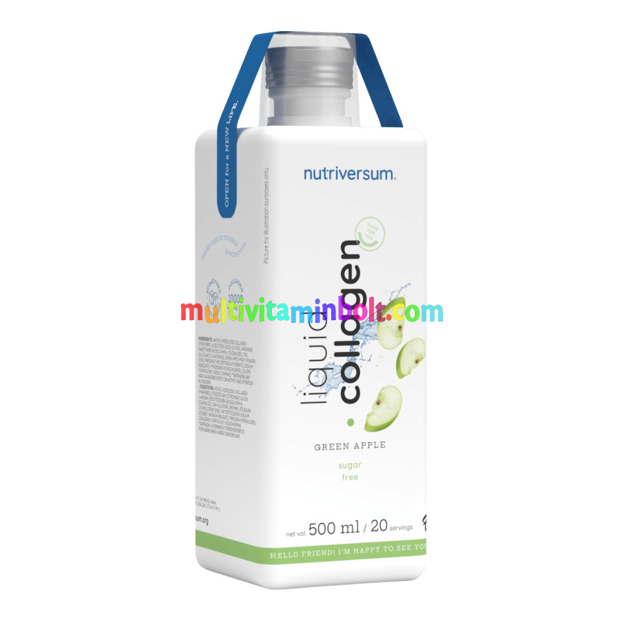 Collagen liquid Sugar Free - 500 ml - zöld alma - Nutriversum