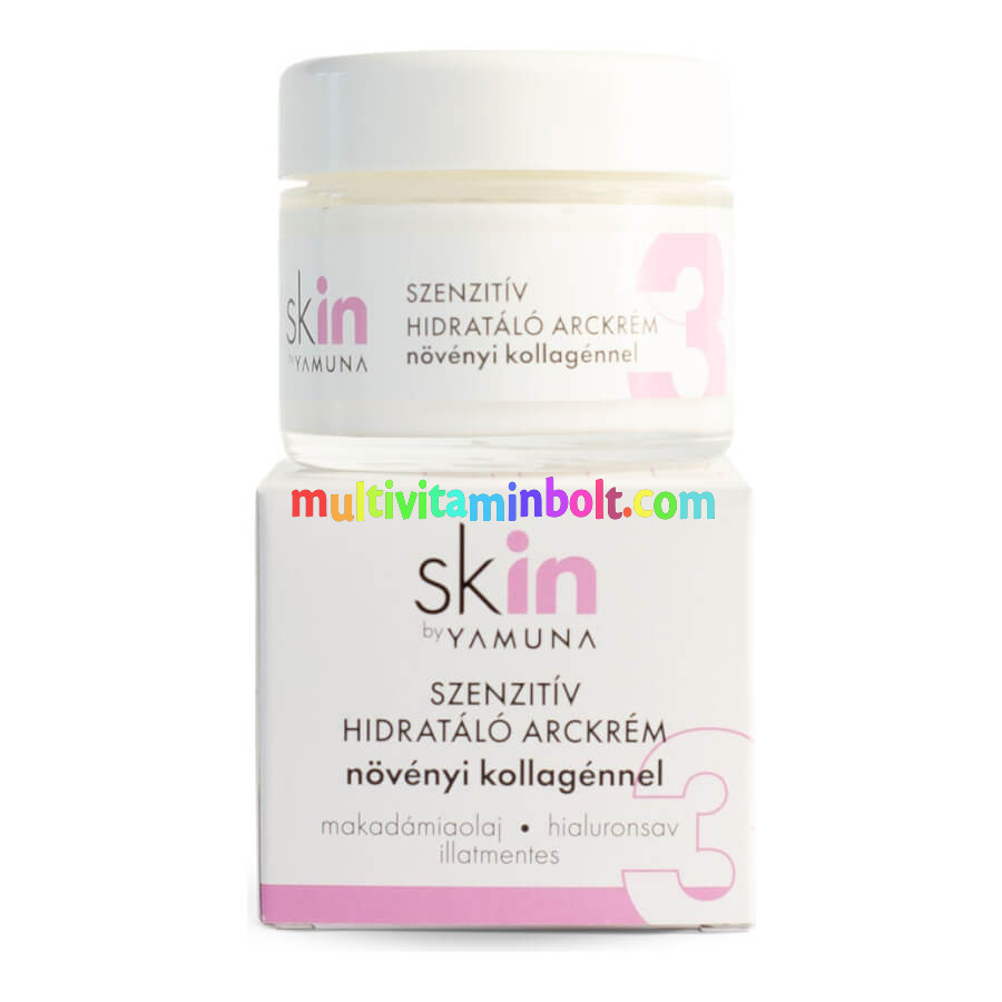 skIN by Yamuna szenzitív hidratáló arckrém növényi kollagénnel 50 ml