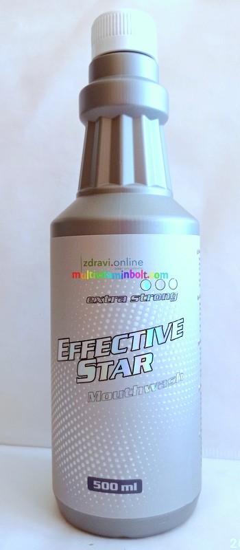 Effective Star Extra Strong - fertőtlenítő oldat és szájvíz 500 ml, mentolos ízű - StarLife