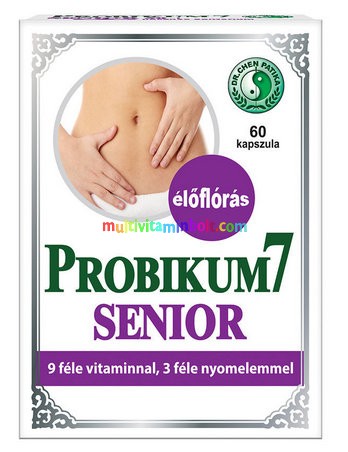 Probikum 7 Senior 50+, Multivitamin 60 db kapszula, élőflóra, inulin, probiotikum, 9-féle vitamin, ásványi anyagok - Dr. Chen