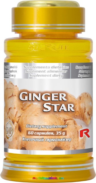 Ginger Star 60 db Gyömbér-gyökér port tartalmazó étrend-kiegészítő kapszula - StarLife