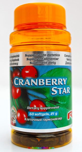Cranberry Star 60 db, Tőzegáfonyával és C-vitaminnal - StarLife
