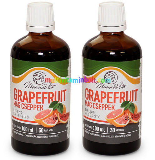 Grapefruitmag cseppek 2x 100 ml, glicerines, 2 üveg - Mannavita