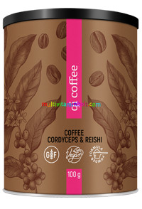 QI COFFEE 100 g instant kávé, pecsétviaszgomba (reishi) és kínai hernyógomba (cordyceps) - Energy