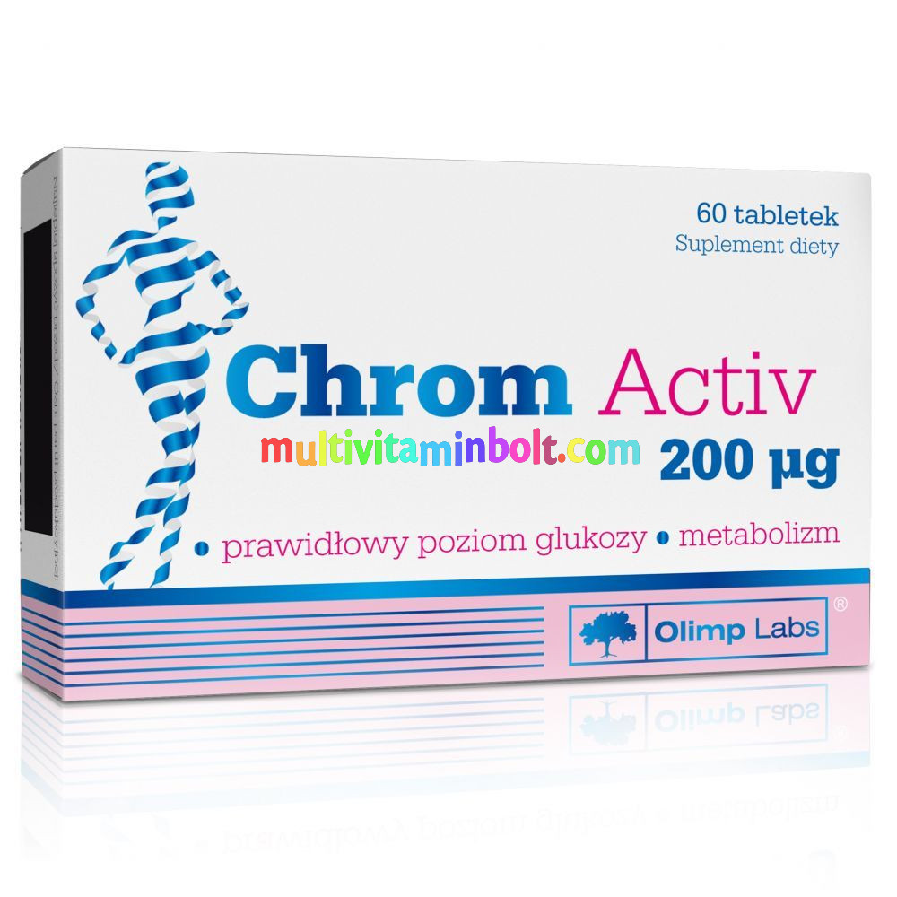 Chrom Activ Szerves Króm 60 db tabletta, 200 mcg, fogyás, cukorbetegség, éhségroham - Olimp Labs