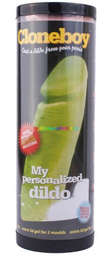 Cloneboy Dildo-Kit Flesh pénisz szobor öntő szett, pénisz klónozó, zöld, szilikonból, sötétben világít