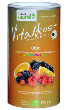 Bio Gyümölcs por 375 g, quinoa, narancs, ribizli, berkenye, amarant - Ehlers Vitalkost