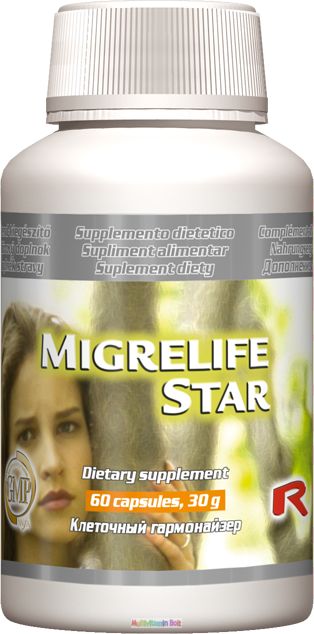 Migrelife menta, rozmaring, margitvirág kivonattal - fejfájás, migrén ellen 60 db kapszula - Starlife