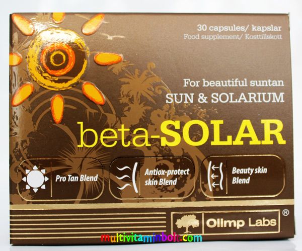Beta-Solar 30 db kapszula, bőr-, nap-, szemvédelem vitaminokkal, napozáshoz és szoláriumozáshoz is, önbarnító - Olimp Labs