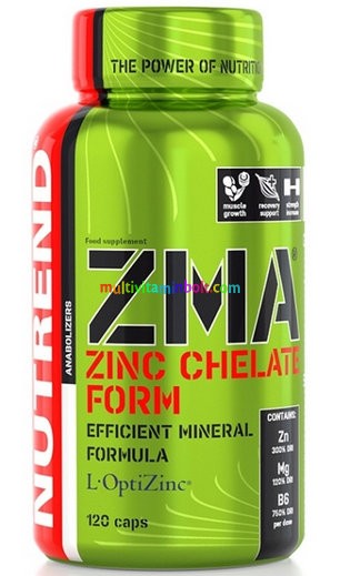 ZMA 120 db kapszula, cink, magnézium, B6-vitamin, tesztoszteron fokozó - Nutrend