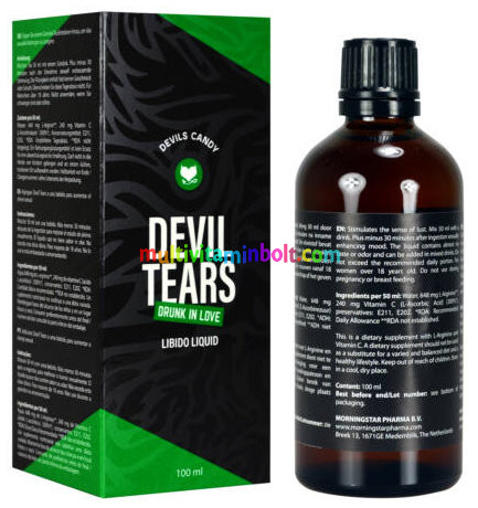 Devils Candy Devil Tears 100 ml, Vágyfokozó Nőknek és Férfiaknak, 2 alkalomra elegendő