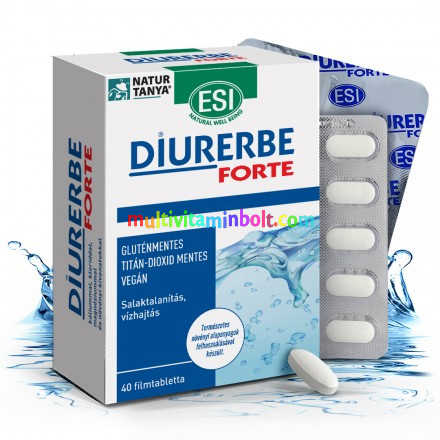 DIURERBE Forte 40 db Tabletta, anyagcsere serkentő és salaktalanító hatású, természetes vízhajtó - ESI