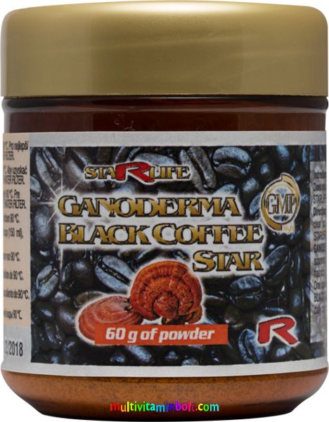 Ganoderma Black Coffee Star, Instant Arabica Kávé 60 g, gyógygombával , nagyon finom - Starlife